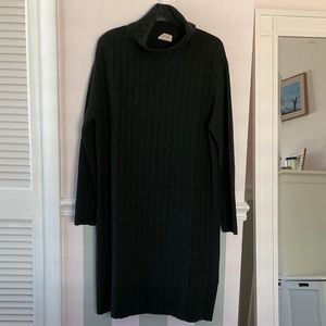 Poetry Catalogue Dark Green KNITTED DRESS with ribbing